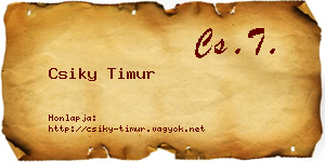Csiky Timur névjegykártya